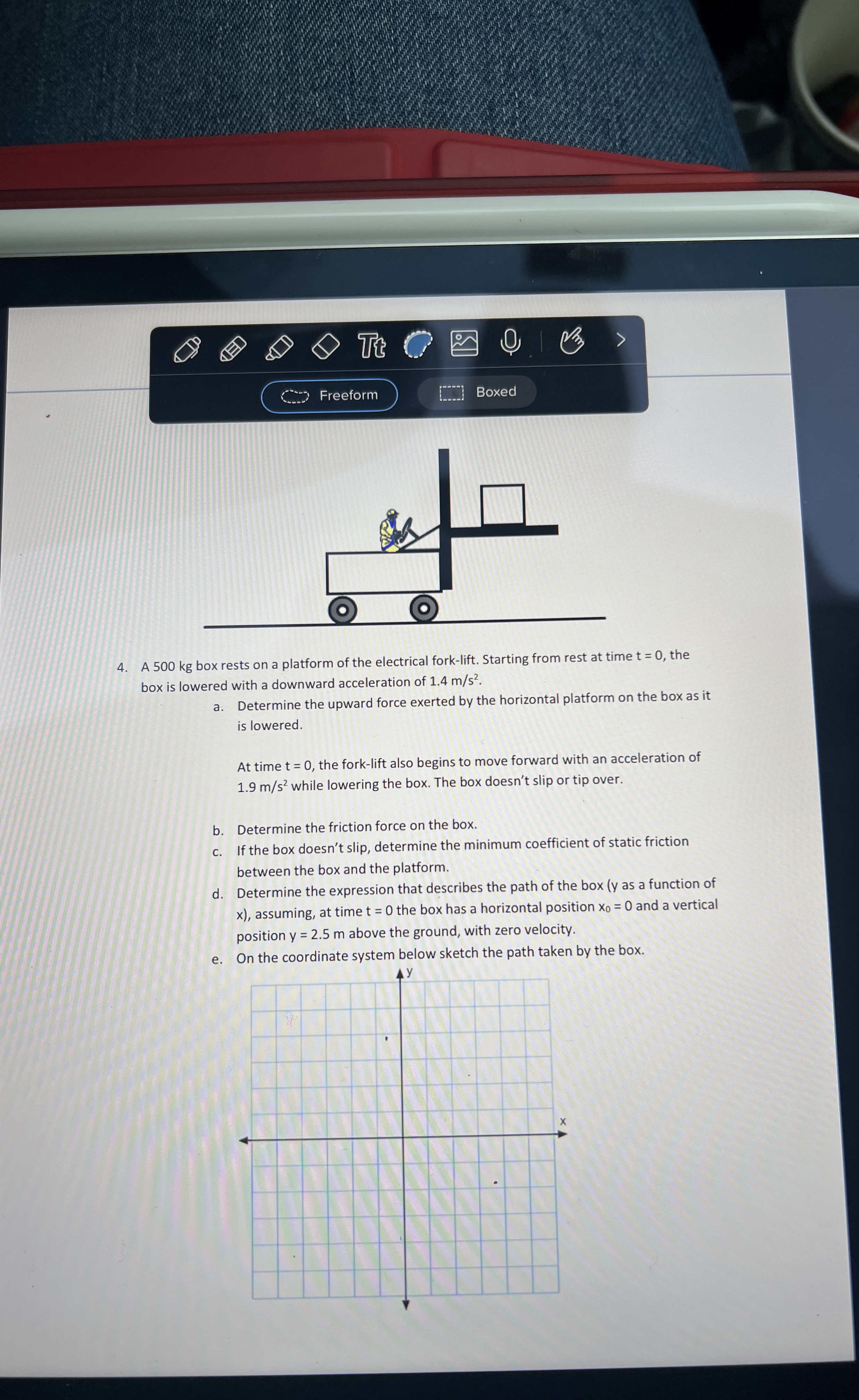 Freeform Boxed 4 . A 5 0 0 kg box rests on a