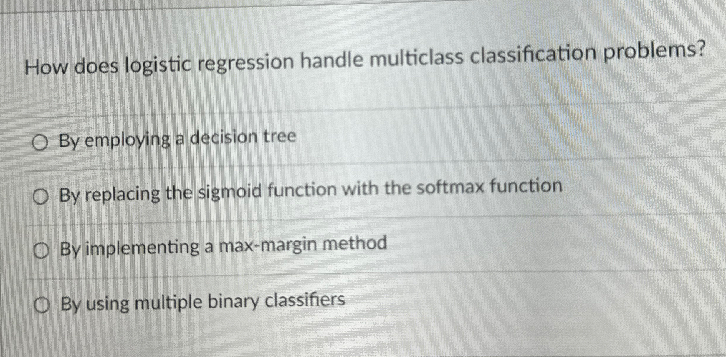 How does logistic regression handle multiclass