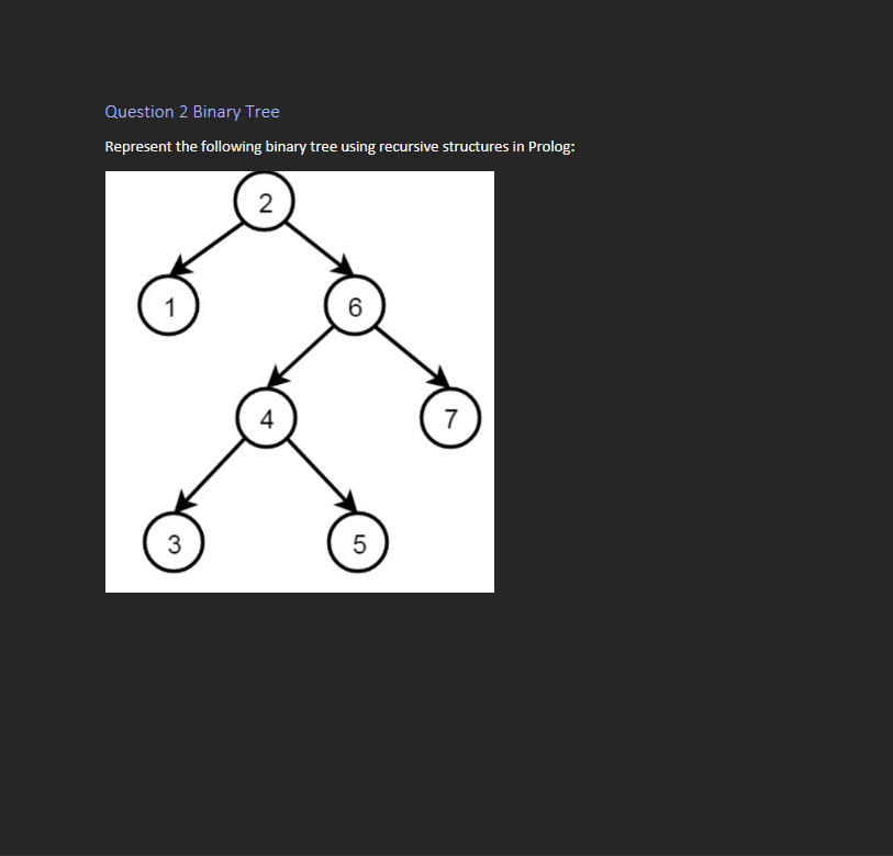 Question 2 Binary Tree Represent the following