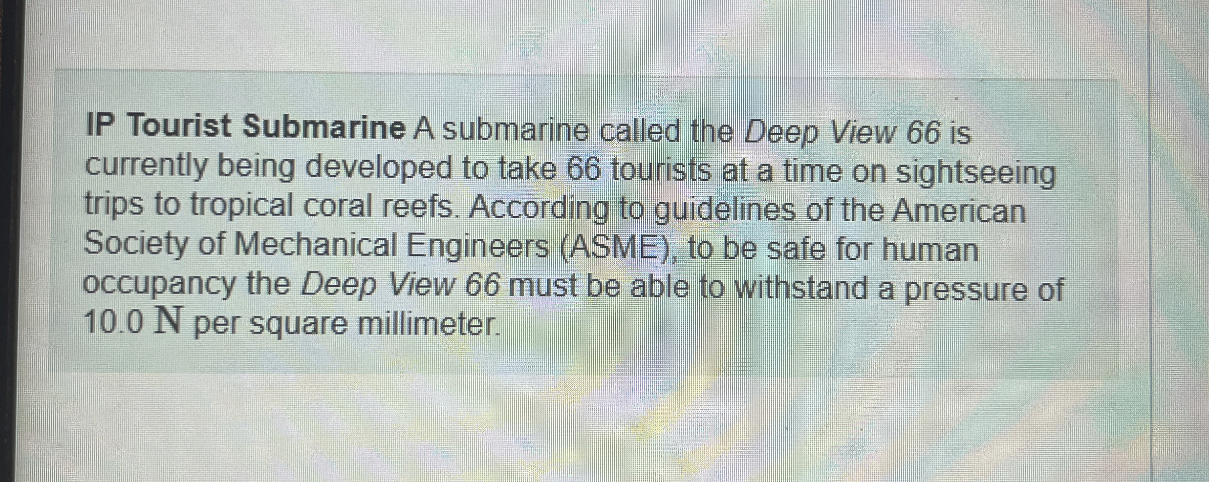 IP Tourist Submarine A submarine called the Deep