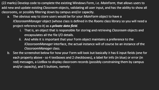 In the Rooms class library project, create both a