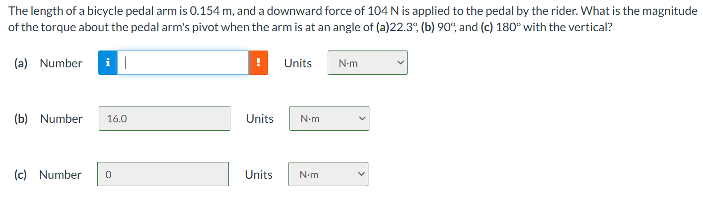 The length of a bicycle pedal arm is 0 . 1 5 4 m
