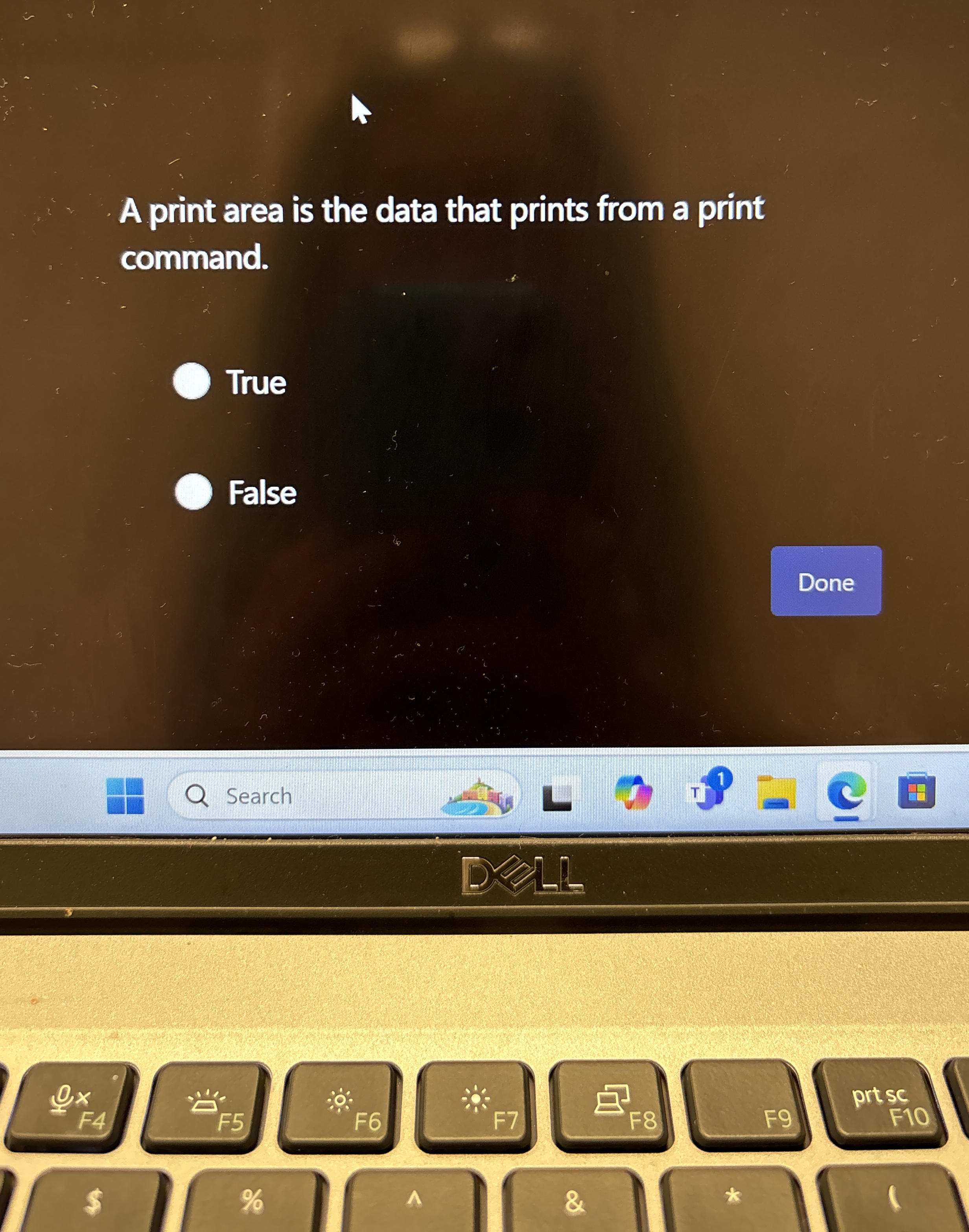A print area is the data that prints from a print