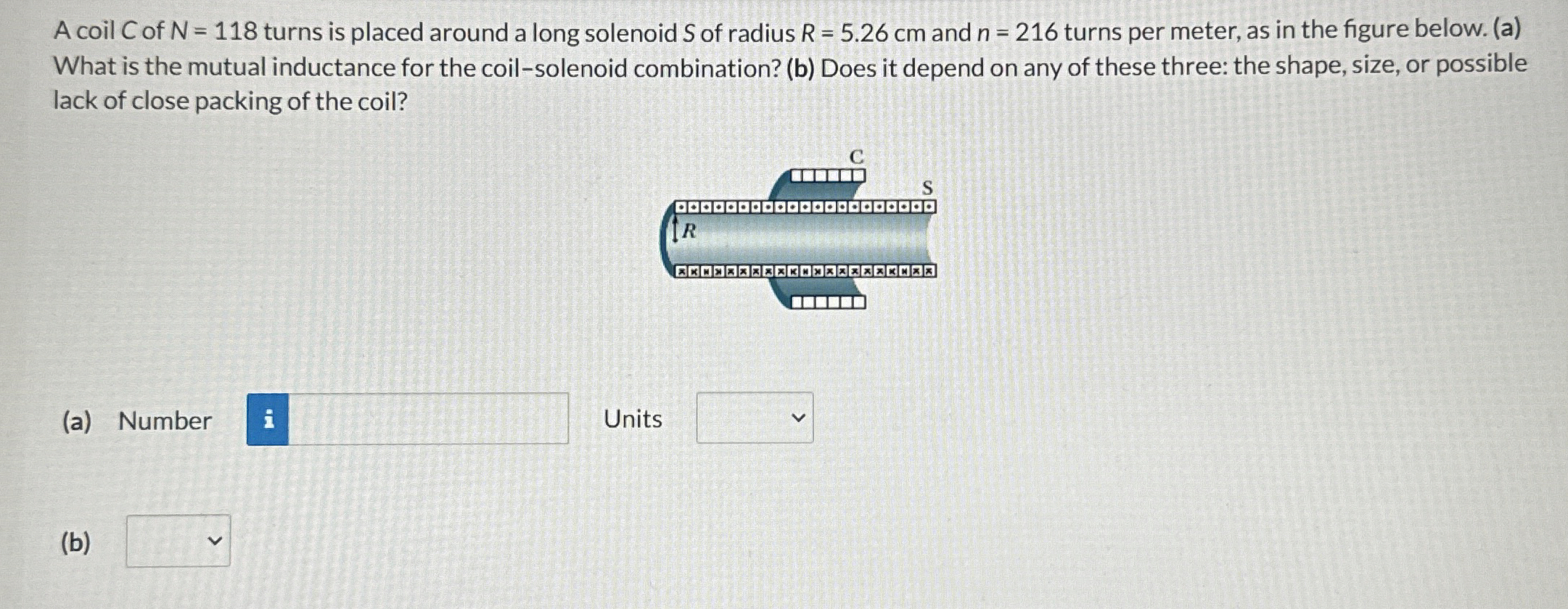 A coil C of N = 1 1 8 turns is placed around a