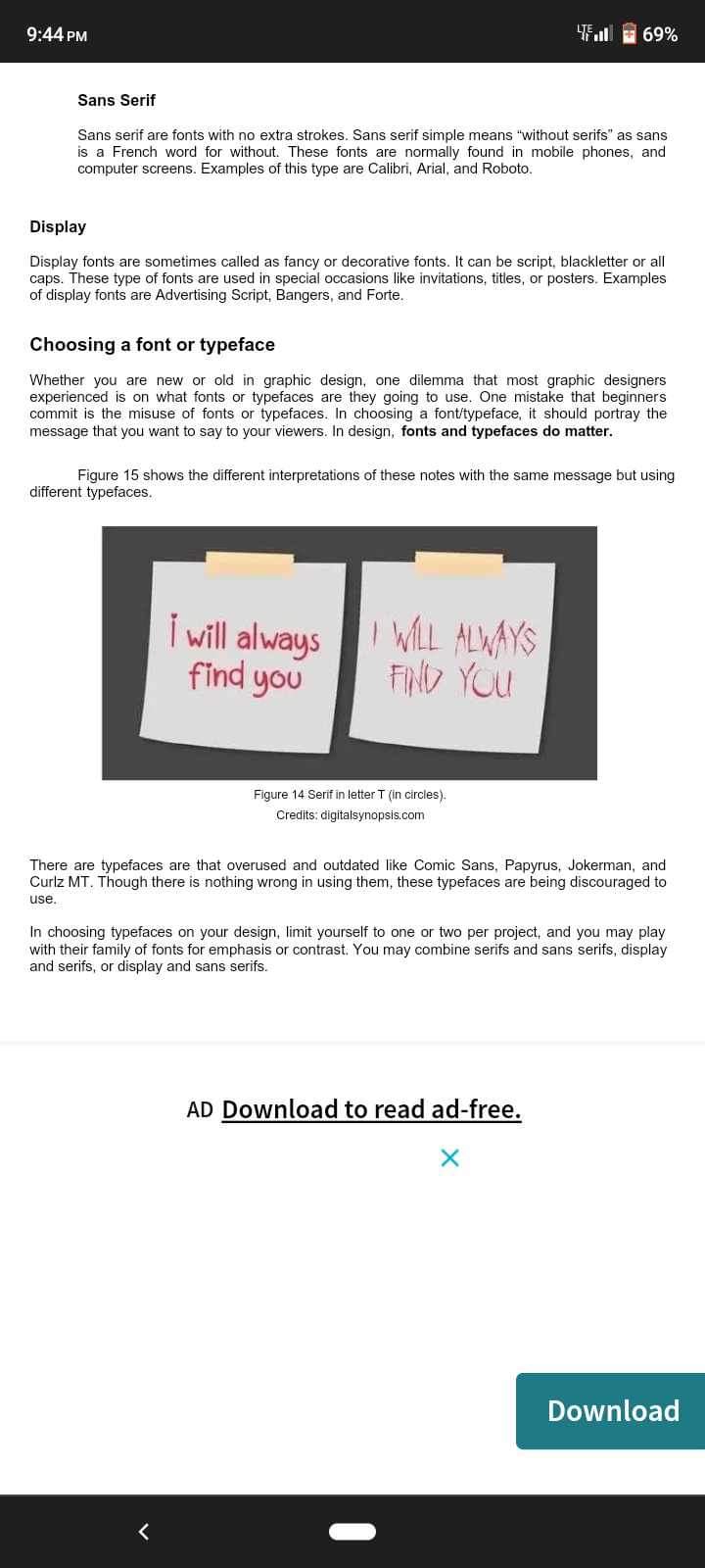 Sans Serif Sans serif are fonts with no extra