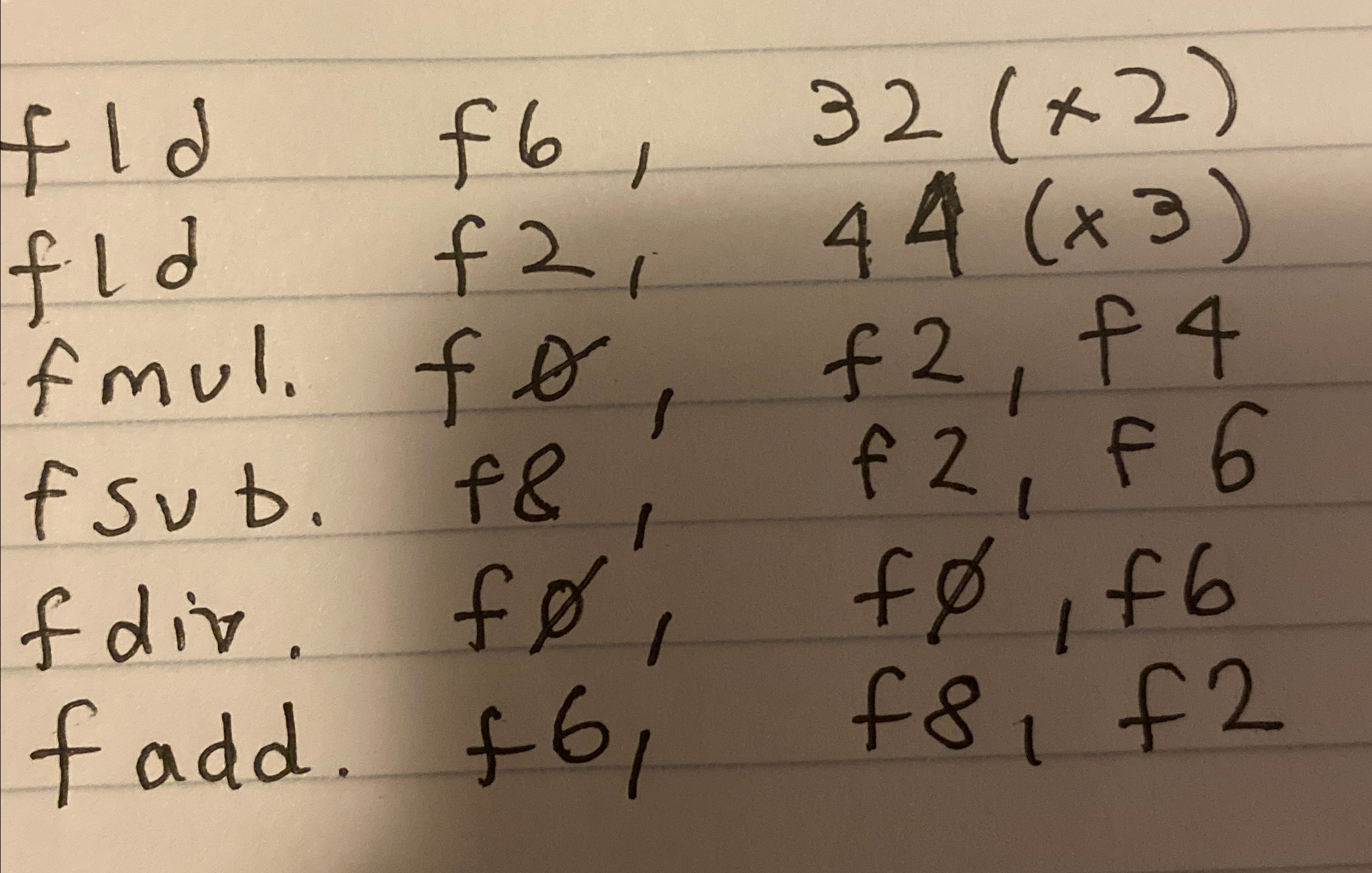 Given the following sequence of instruc.,