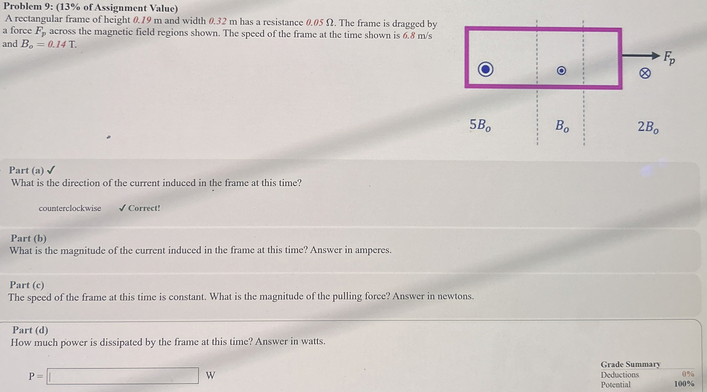 Problem 9 : ( 1 3 % of Assignment Value ) A