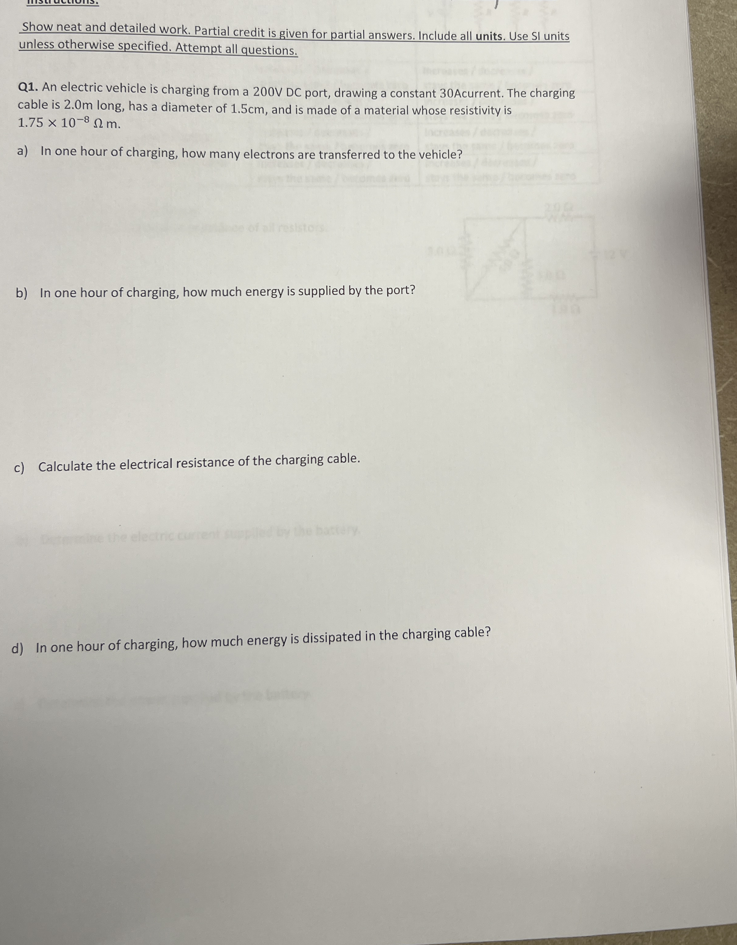 Show neat and detailed work. Partial credit is