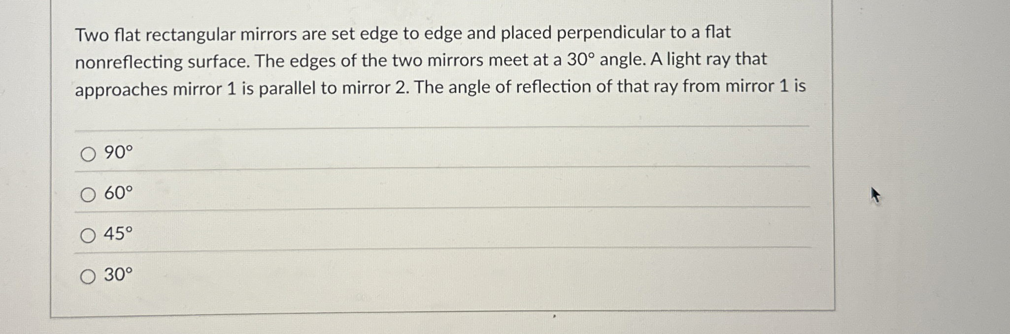 Two flat rectangular mirrors are set edge to edge