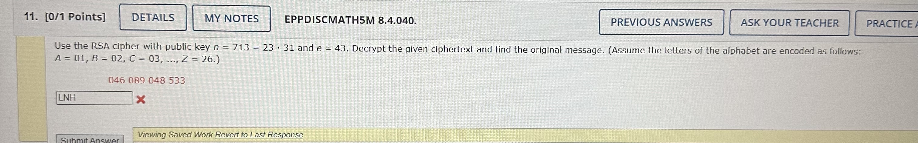[ 0 / 1 Points ] EPPDISCMATH 5 M 8 . 4 . 0 4 0 .
