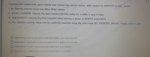 Consider the statements given below and choose