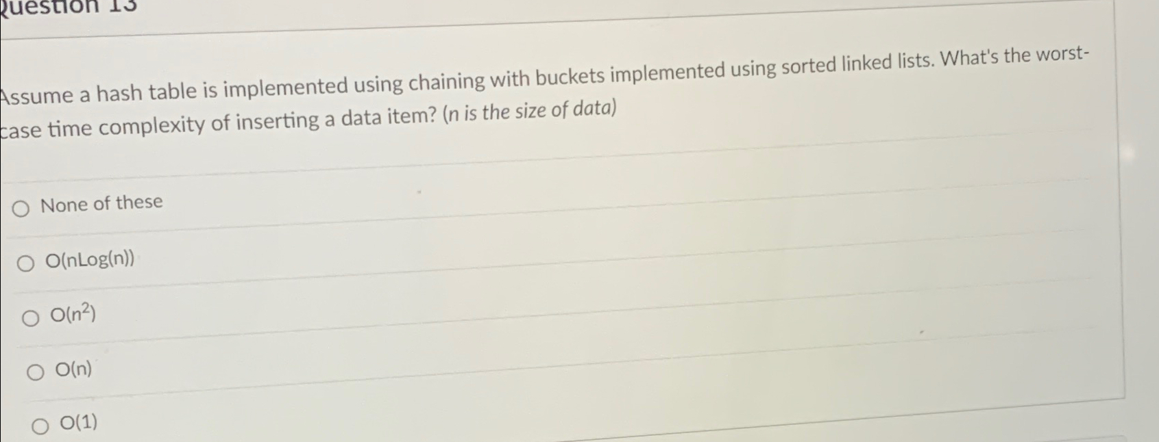Assume a hash table is implemented using chaining