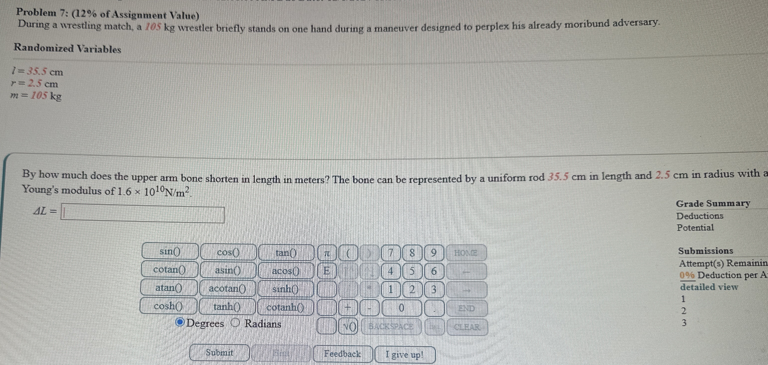 Problem 7 : ( 1 2 % of Assignment Value ) During