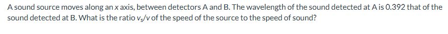 A sound source moves along an \ ( x \ ) axis,