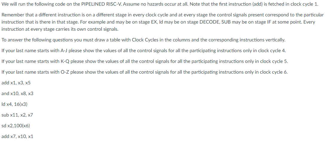 We will run the following code on the PIPELINED