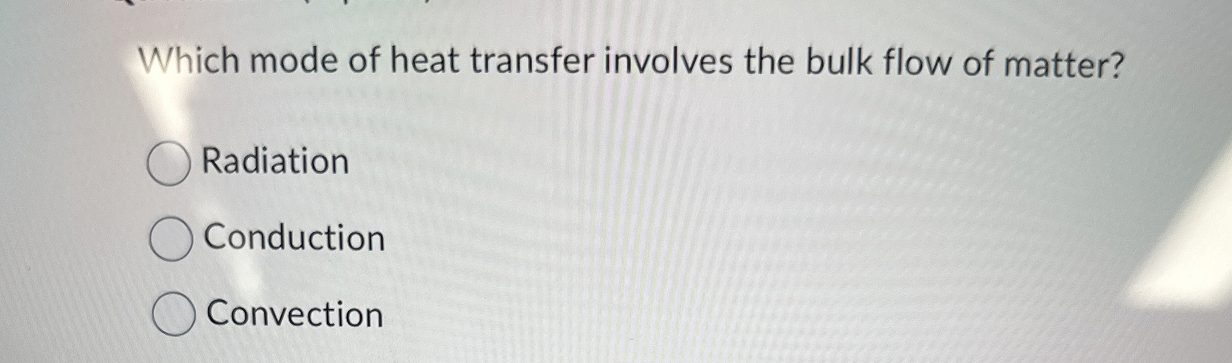 Which mode of heat transfer involves the bulk
