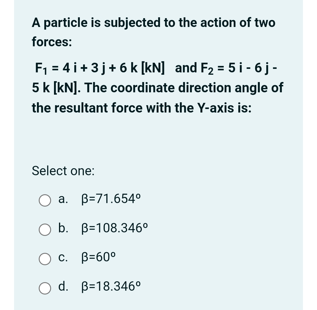 A particle is subjected to the action of two