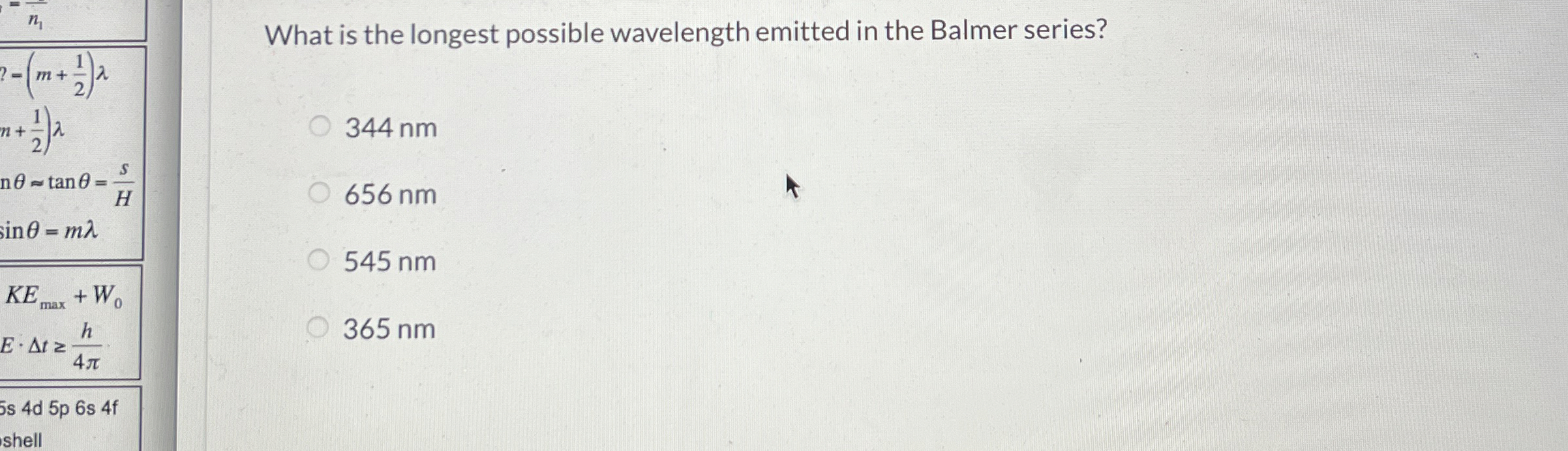 What is the longest possible wavelength emitted