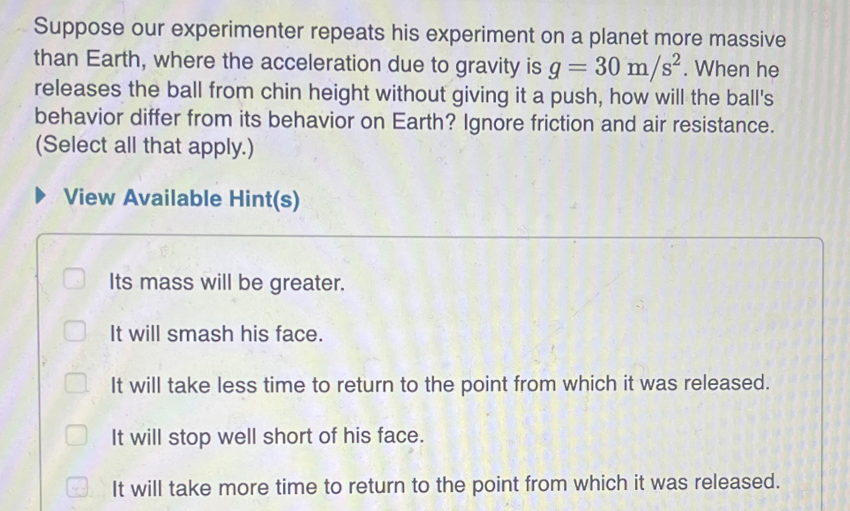 Suppose our experimenter repeats his experiment