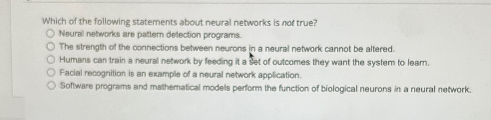 Which of the following statements about neural