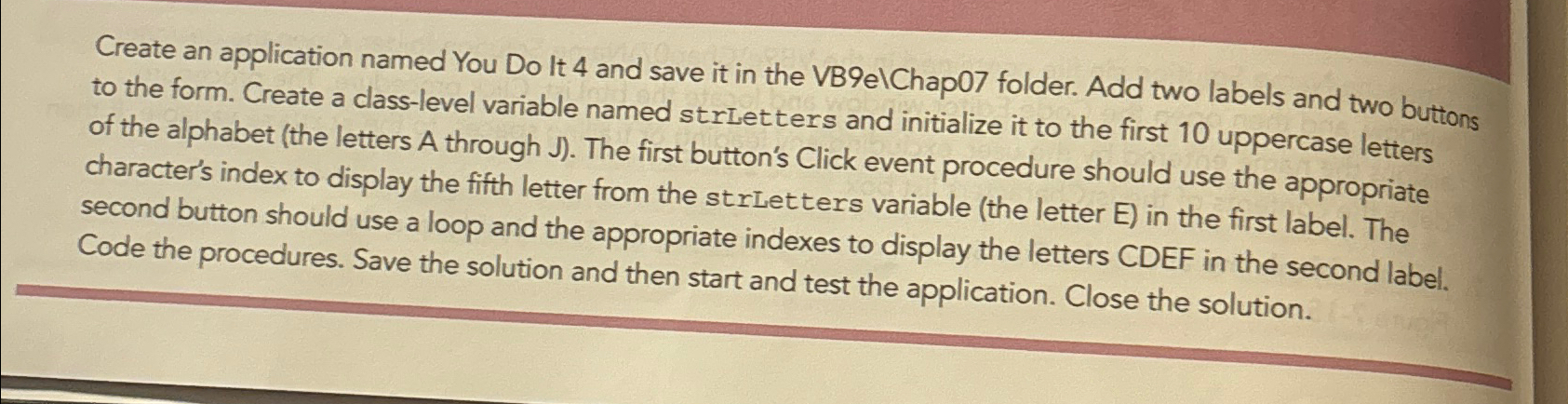 Create an application named You Do It 4 and save