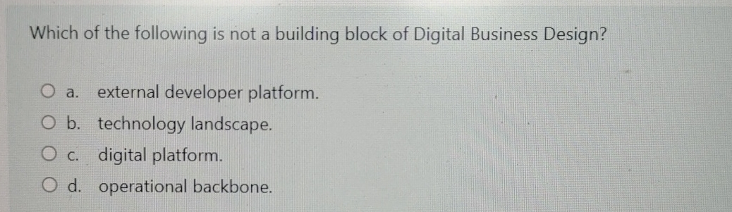 Which of the following is not a building block of