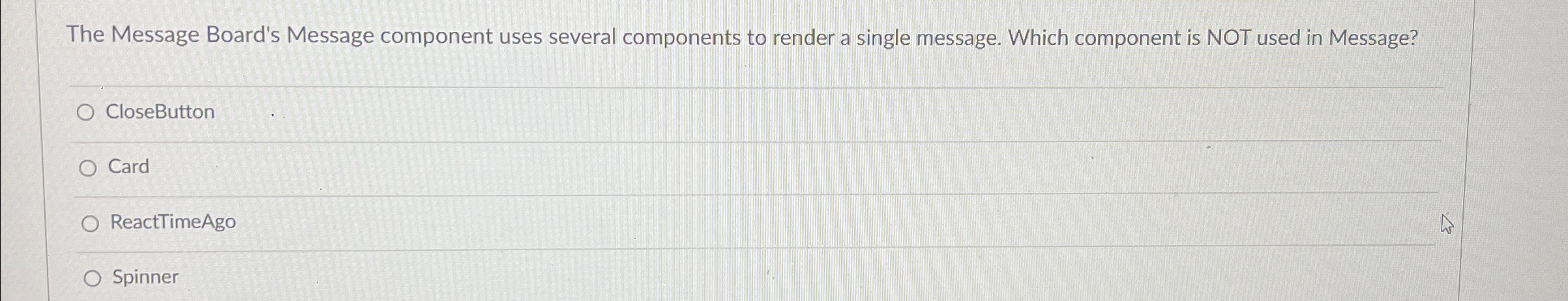 The Message Board's Message component uses
