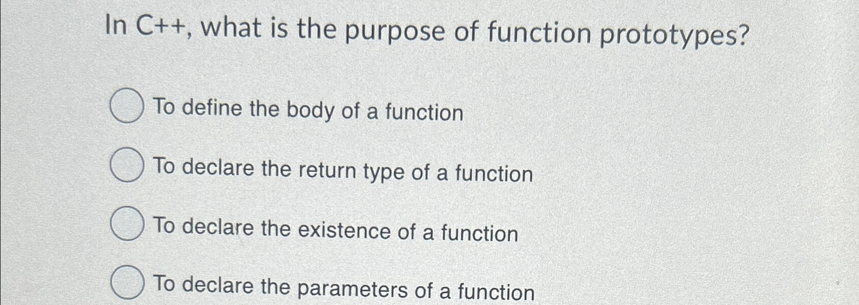 In C + + , what is the purpose of function