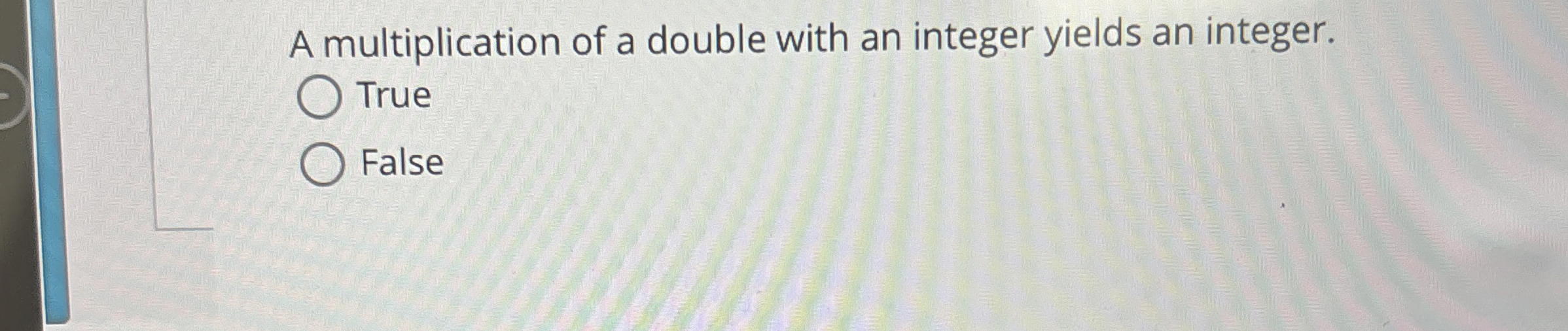 A multiplication of a double with an integer