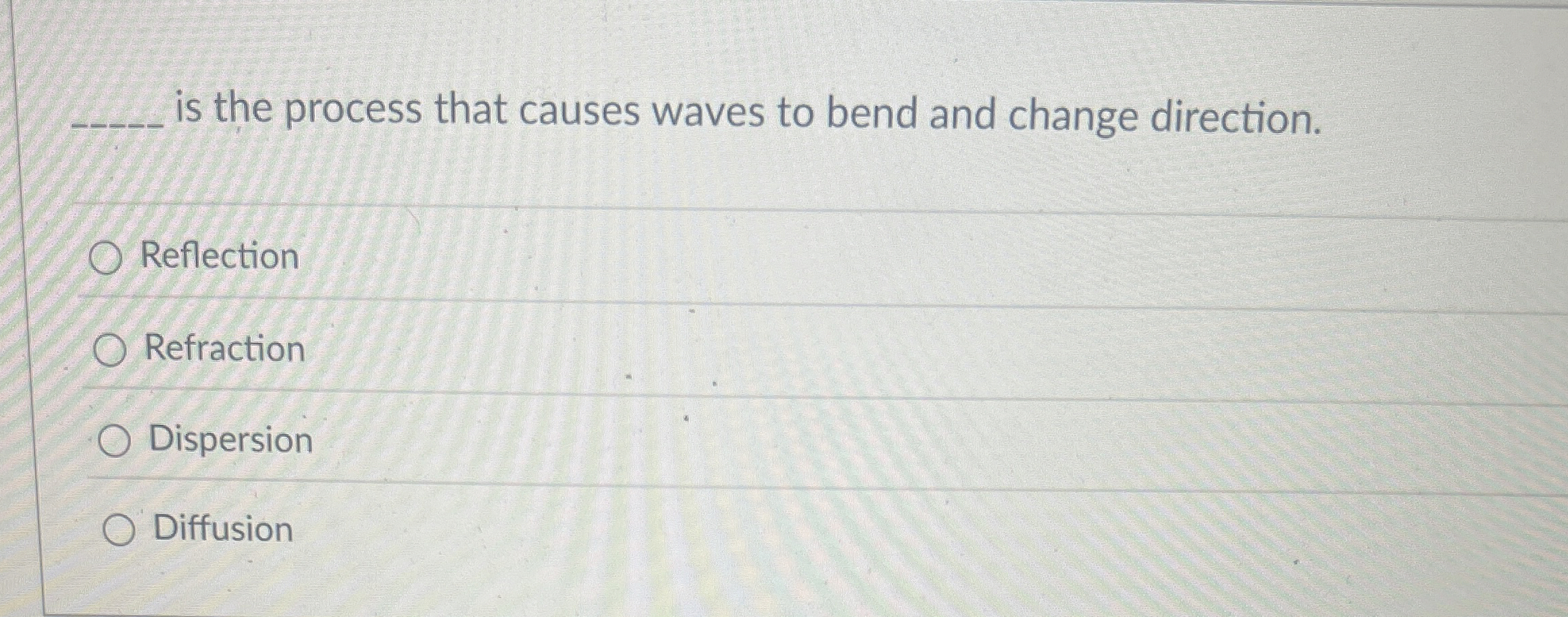 q , is the process that causes waves to bend and