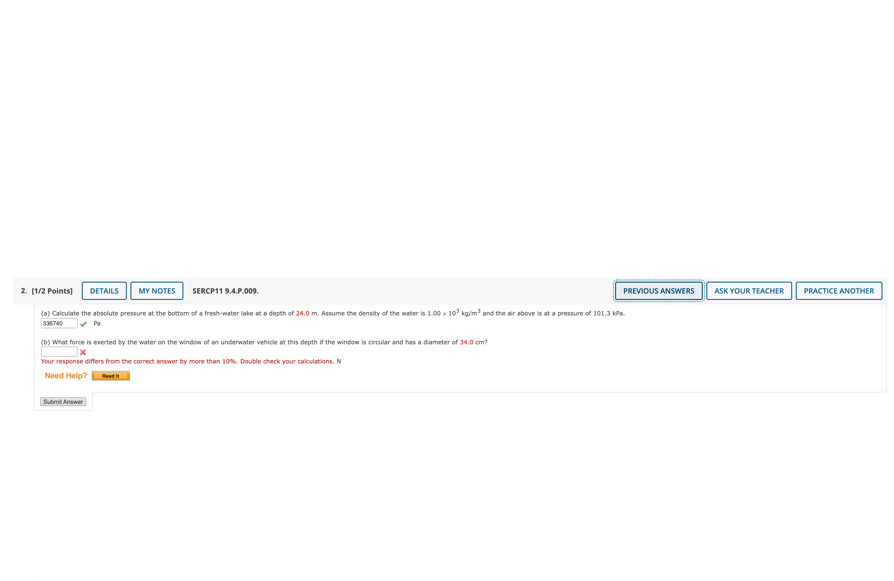 [ ( 1 ) / ( 2 ) Points ] SERCP 1 1 9 . 4 . P . 0