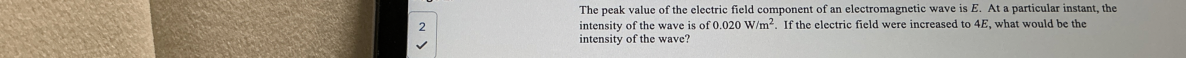 The peak value of the electric field component of