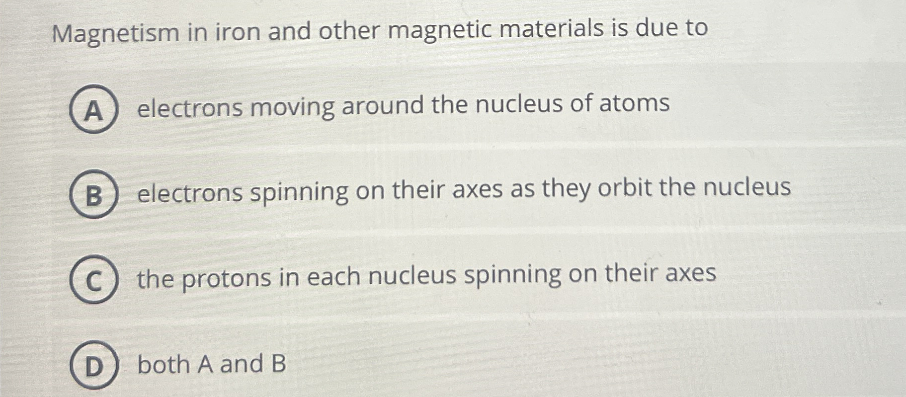 Magnetism in iron and other magnetic materials is