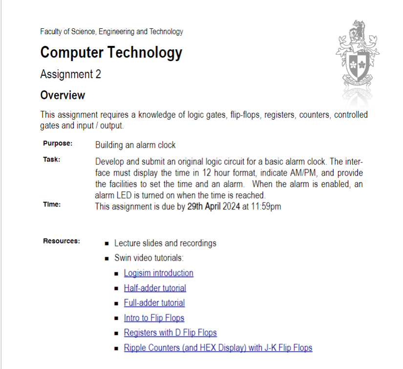 Computer Technology Assignment 2 Overview This