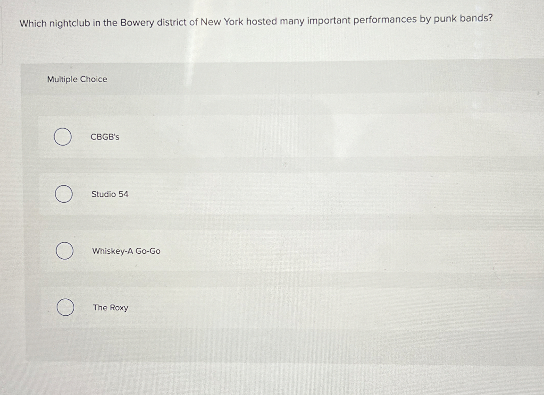 Which nightclub in the Bowery district of New