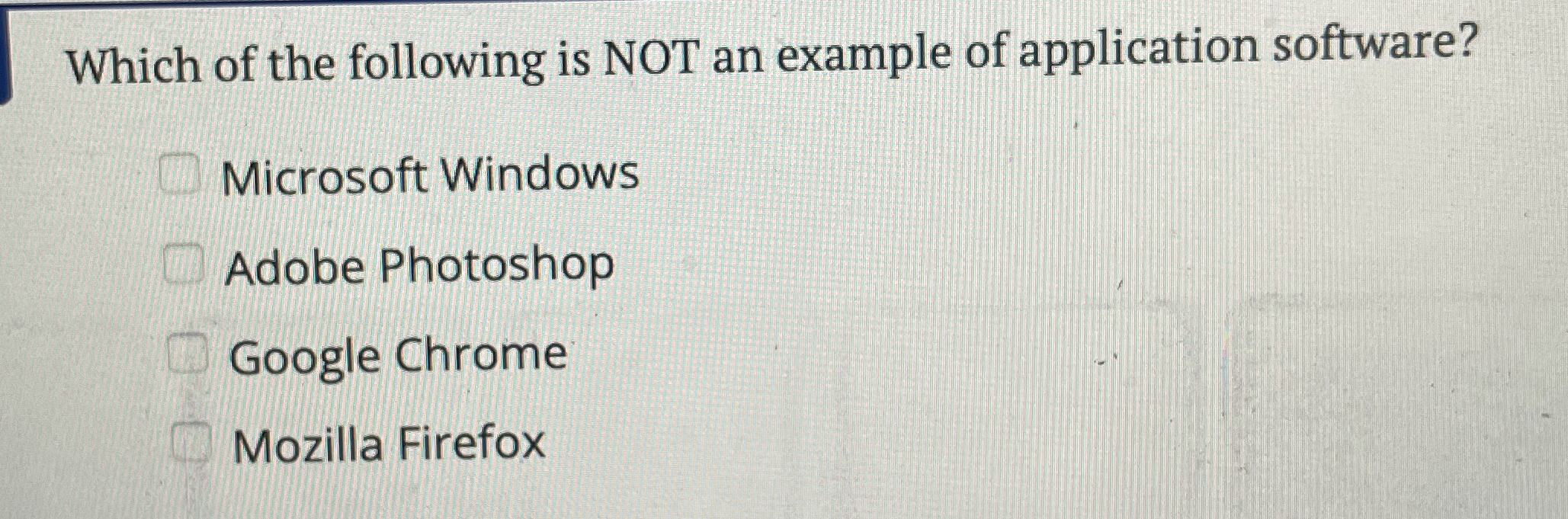 Which of the following is NOT an example of