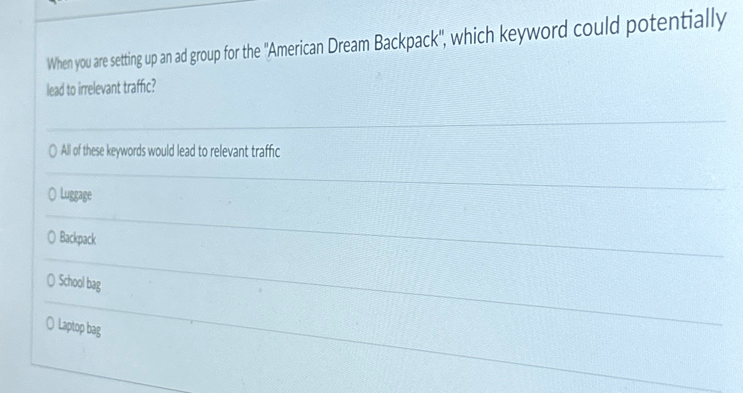 When you re setting up an ad group for the