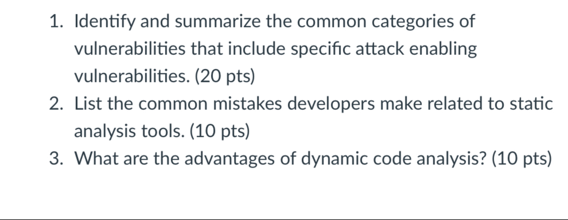 Identify and summarize the common categories of