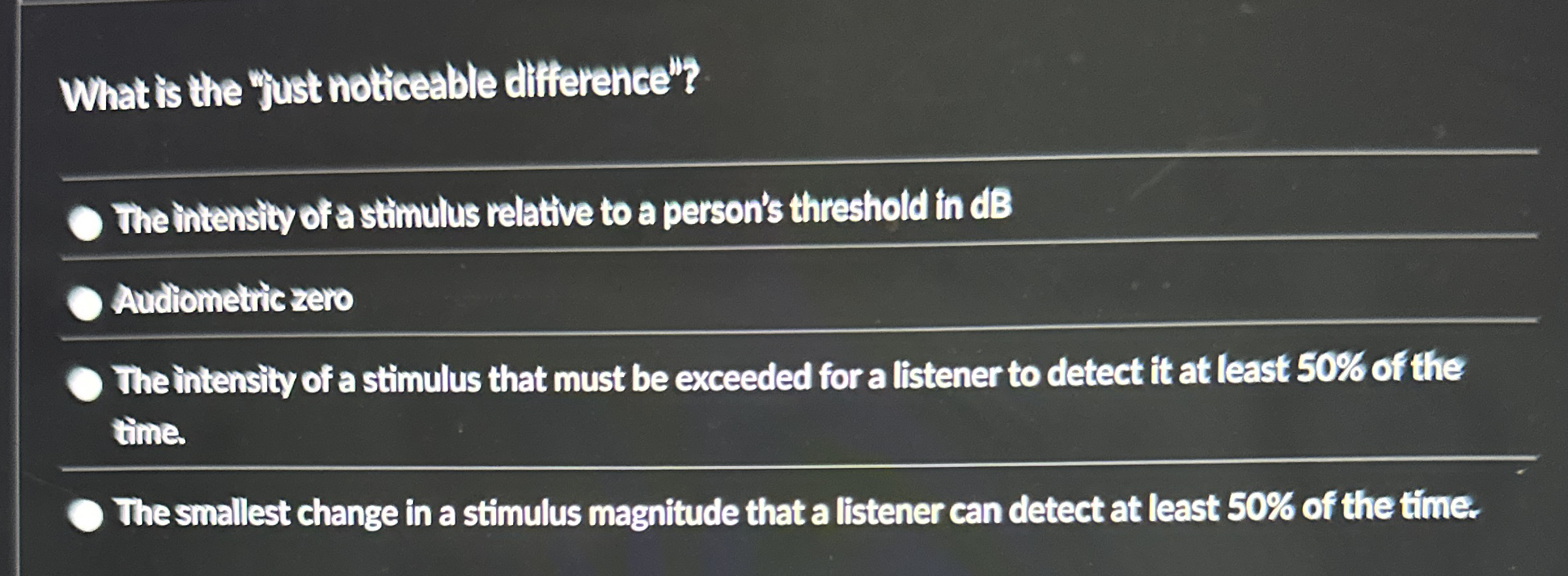 What is the "just noticeable difference"? The