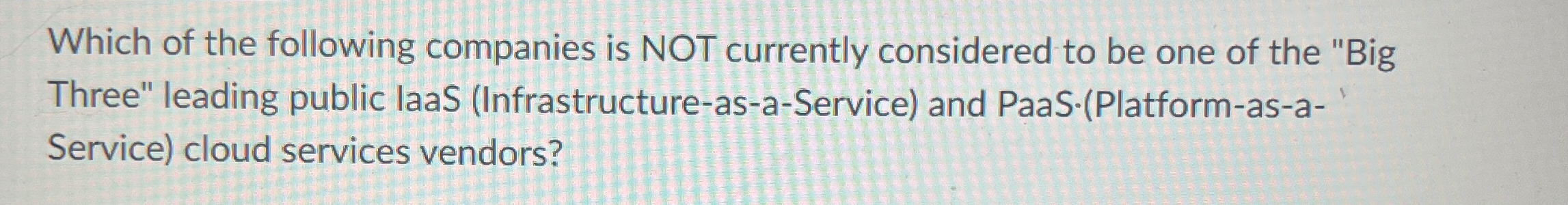 Which of the following companies is NOT currently