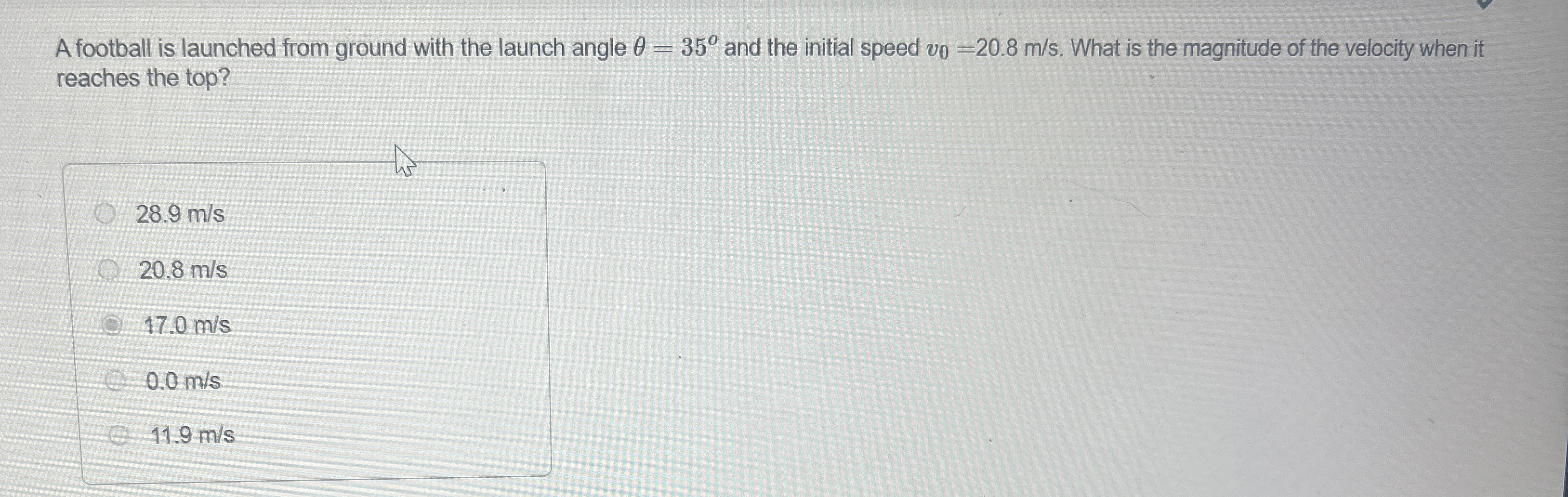 A football is launched from ground with the