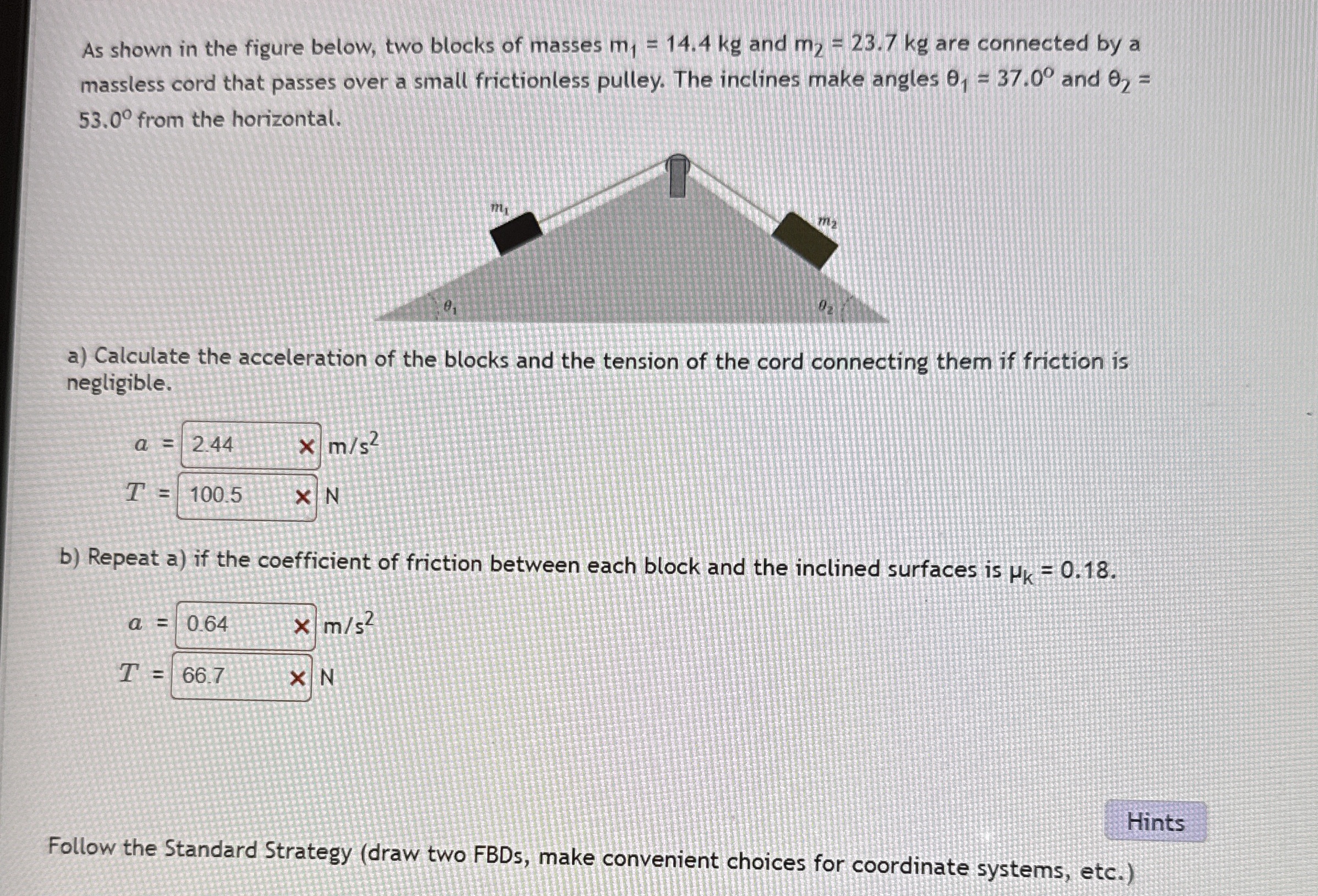 As shown in the figure below, two blocks of