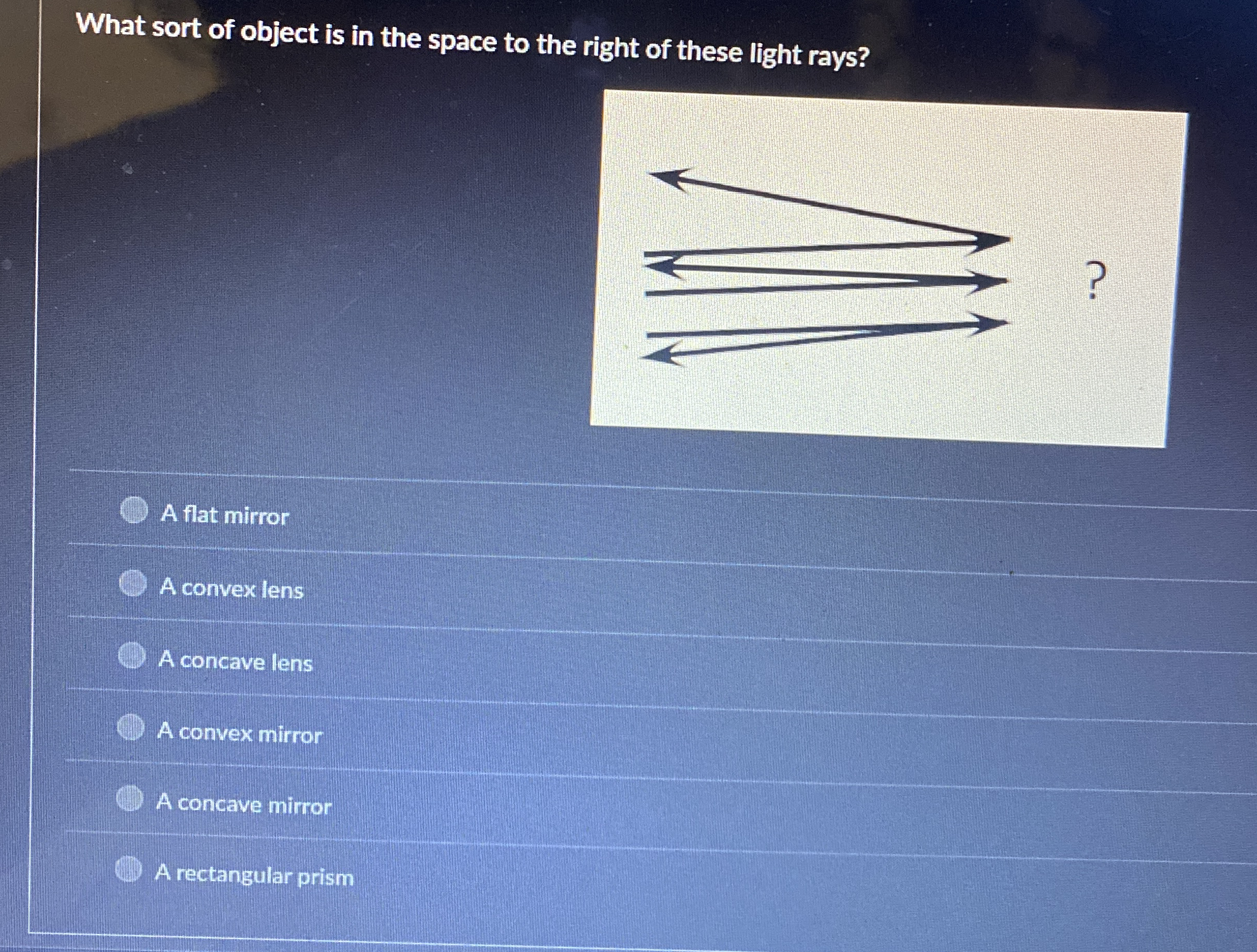 What sort of object is in the space to the right