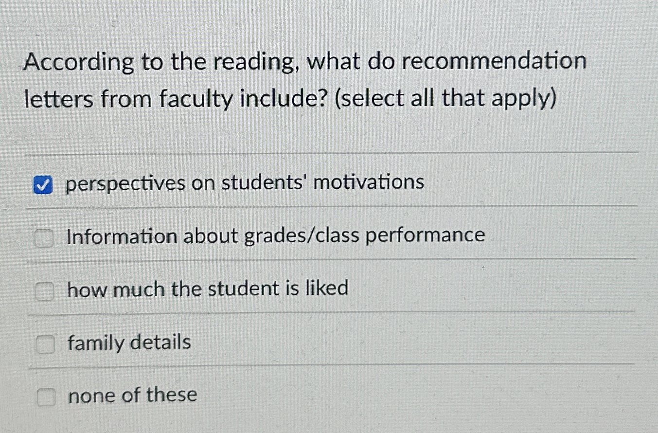 According to the reading, what do recommendation