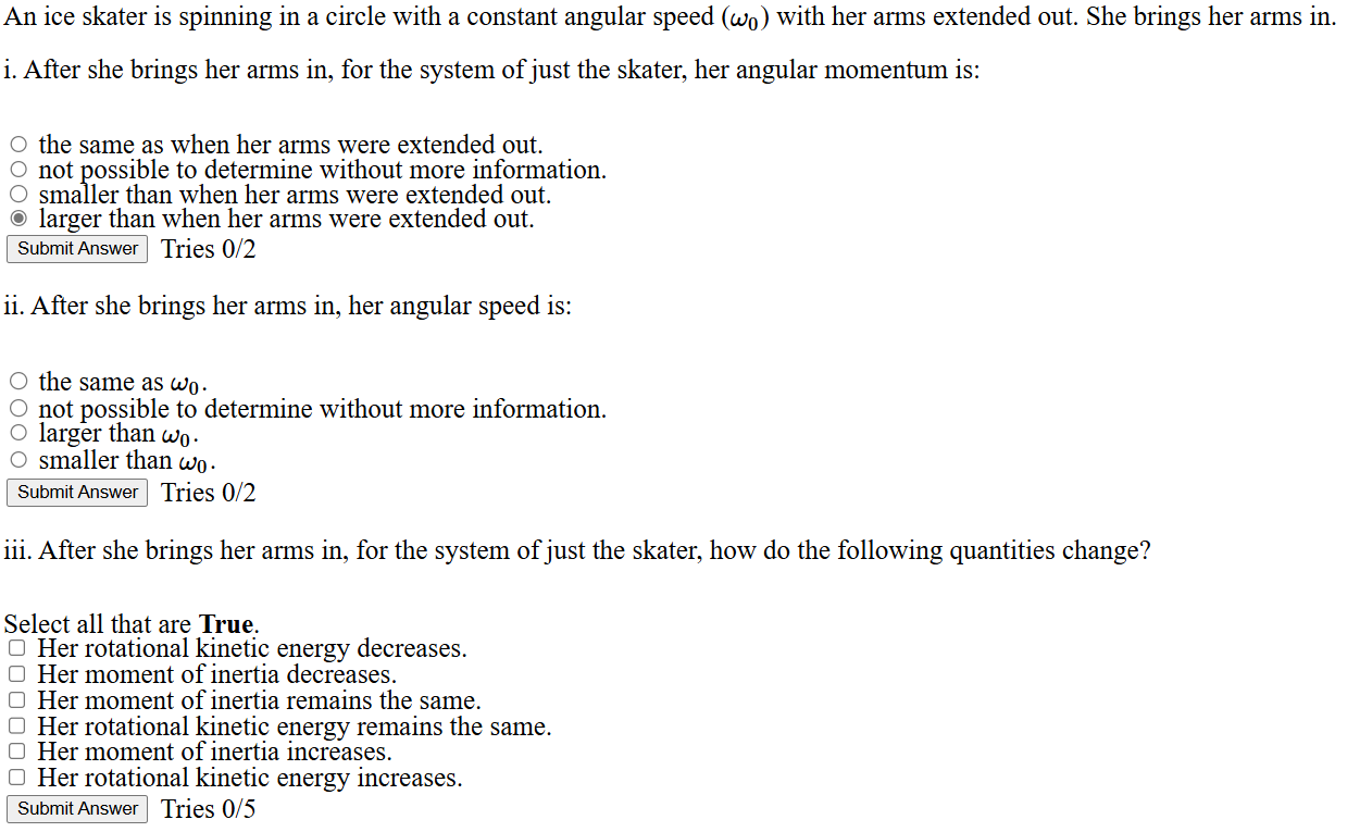 Tries \ ( 0 / 2 \ ) iii. After she brings her