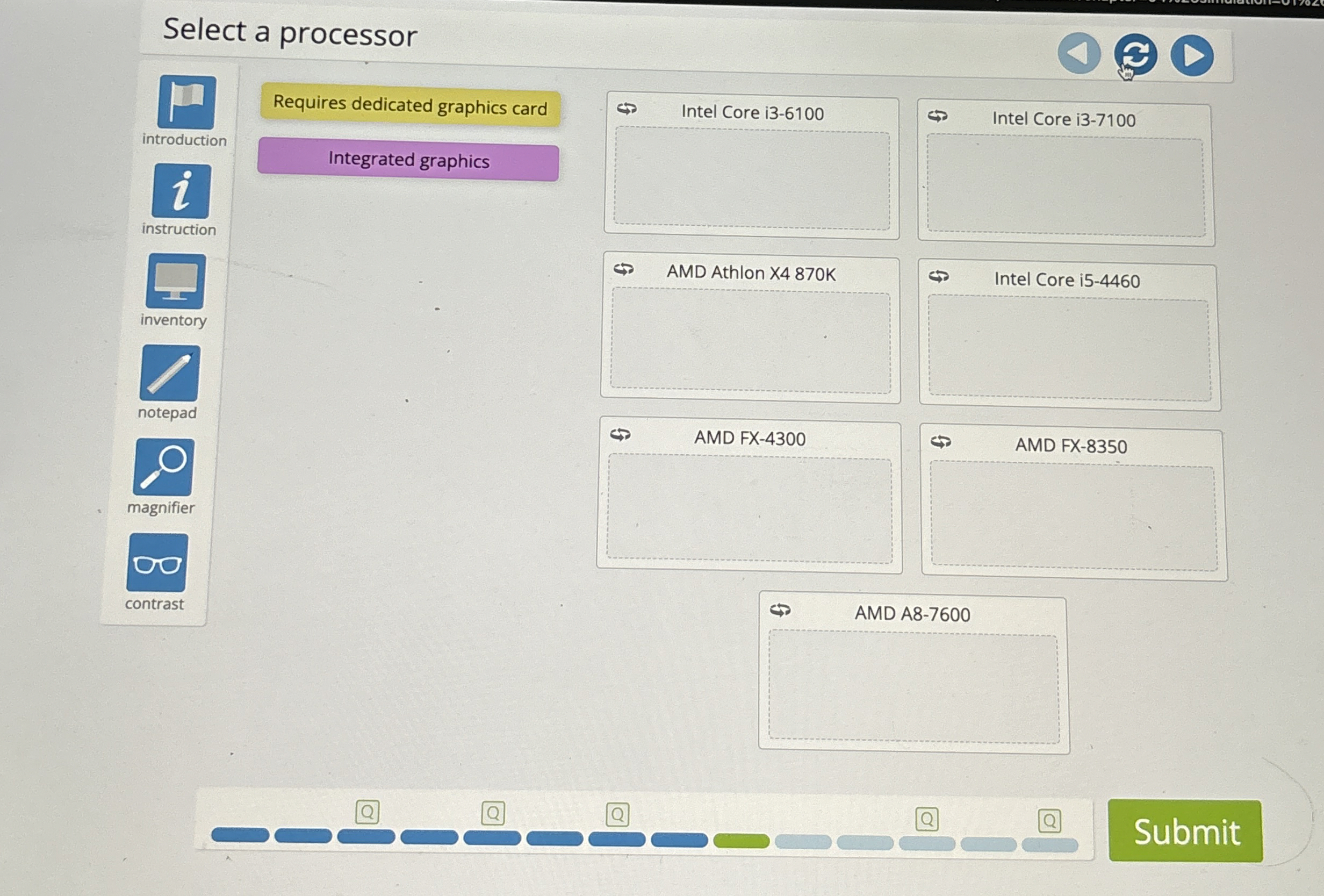 Select a processor introduction instruction