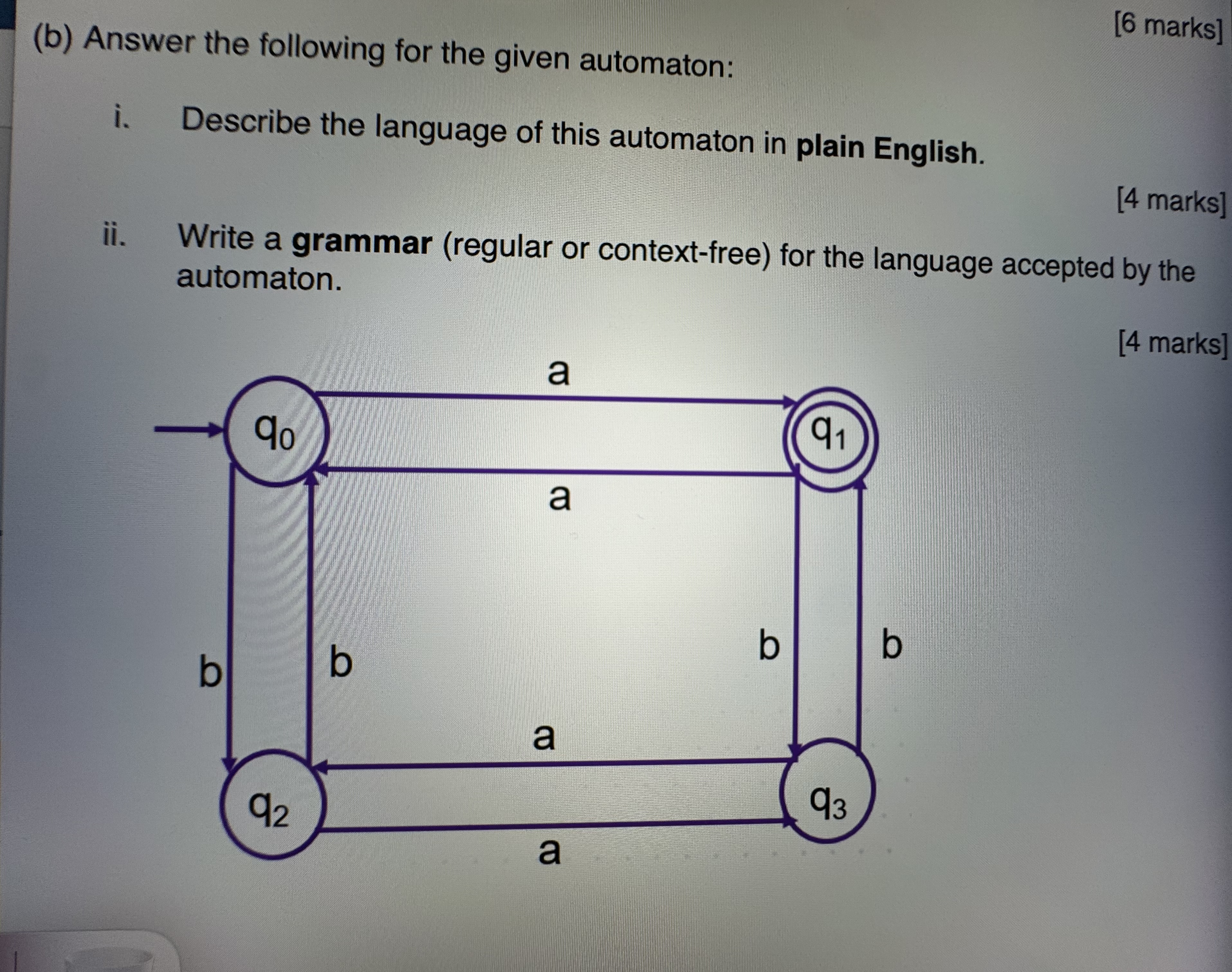 ( b ) Answer the following for the given