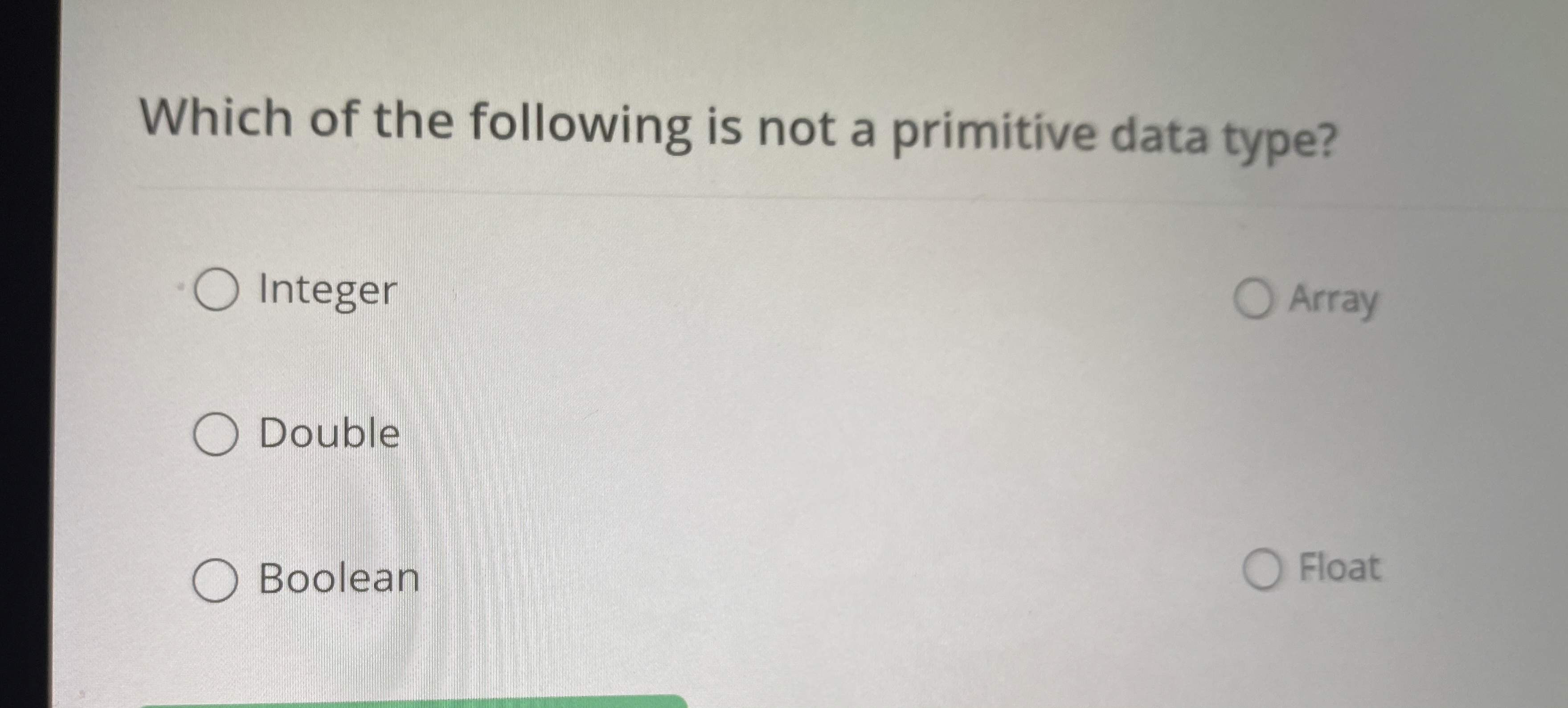 Which of the following is not a primitive data