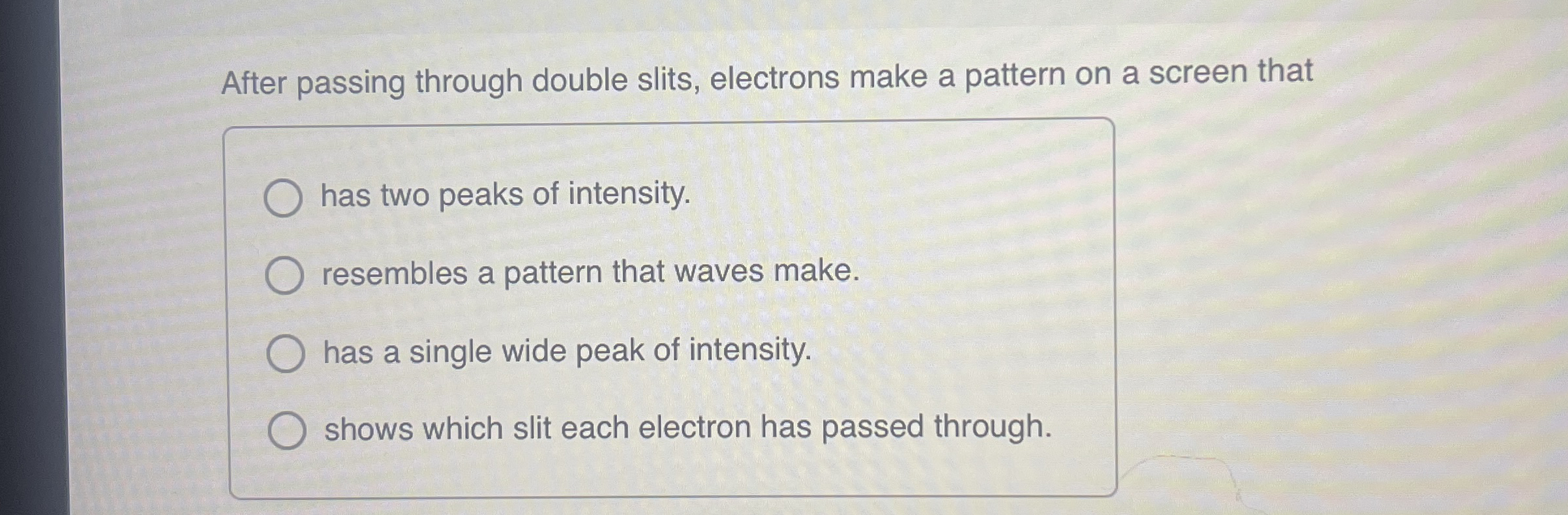 After passing through double slits, electrons