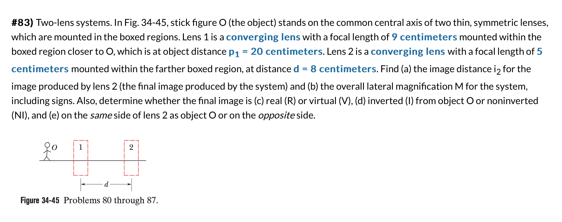 # 8 3 ) Two - lens systems. In Fig. 3 4 - 4 5 ,